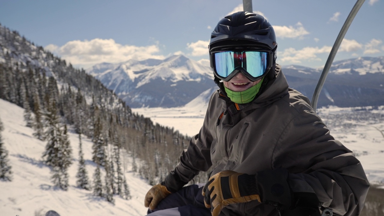 户外冬季运动高年级高山滑雪视频下载