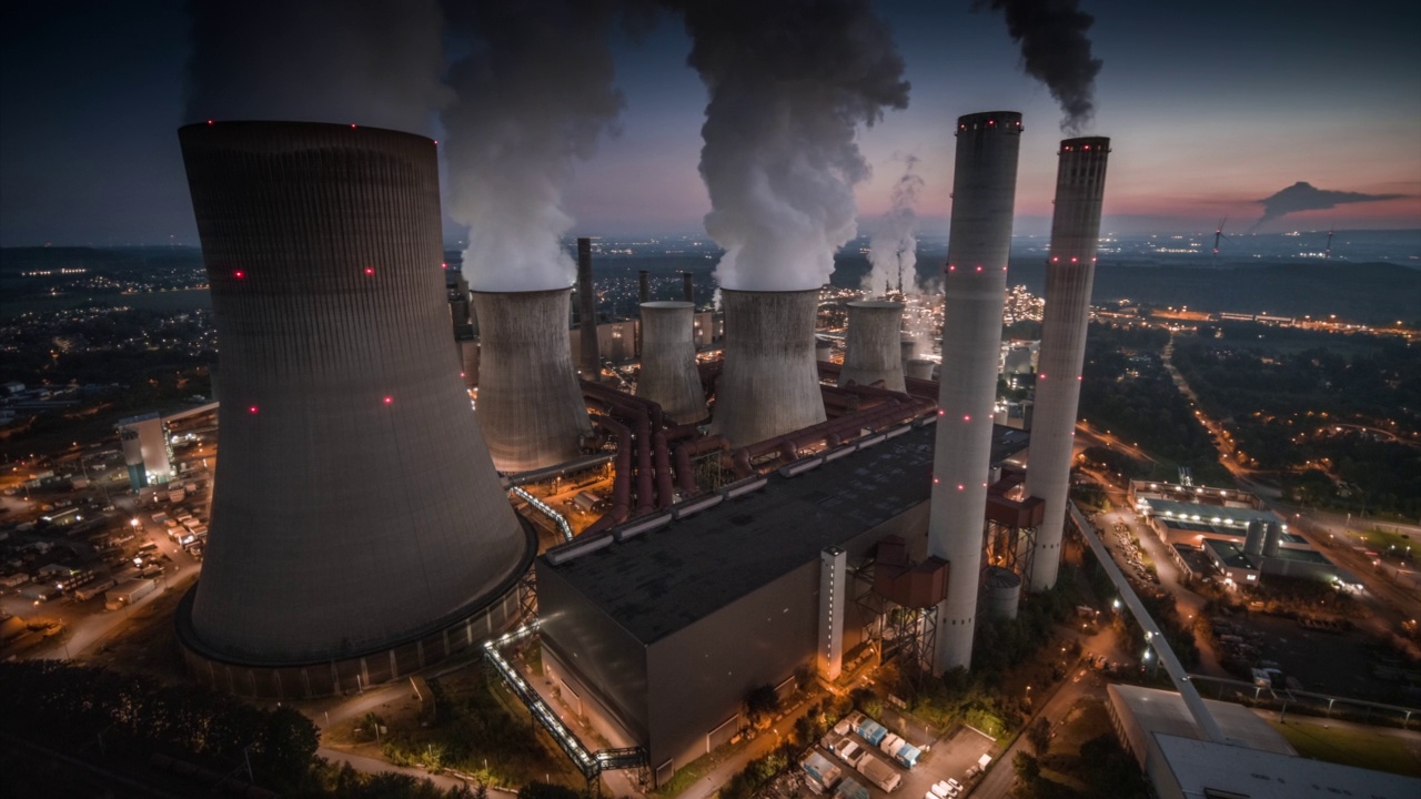 煤电厂-航拍视频素材