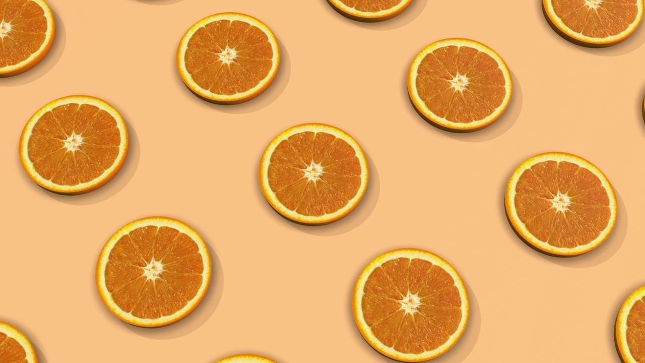 以柑橘类水果为底色的切片视频素材