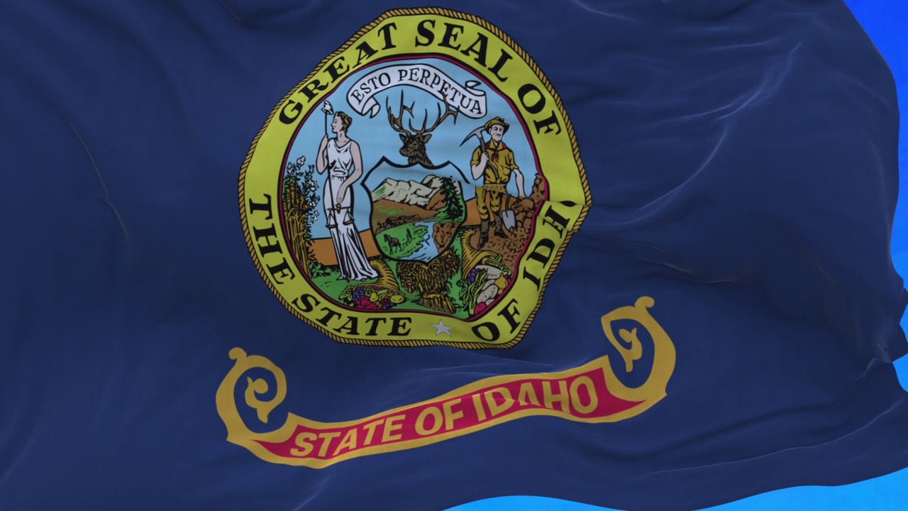 爱达荷州州旗。视频下载