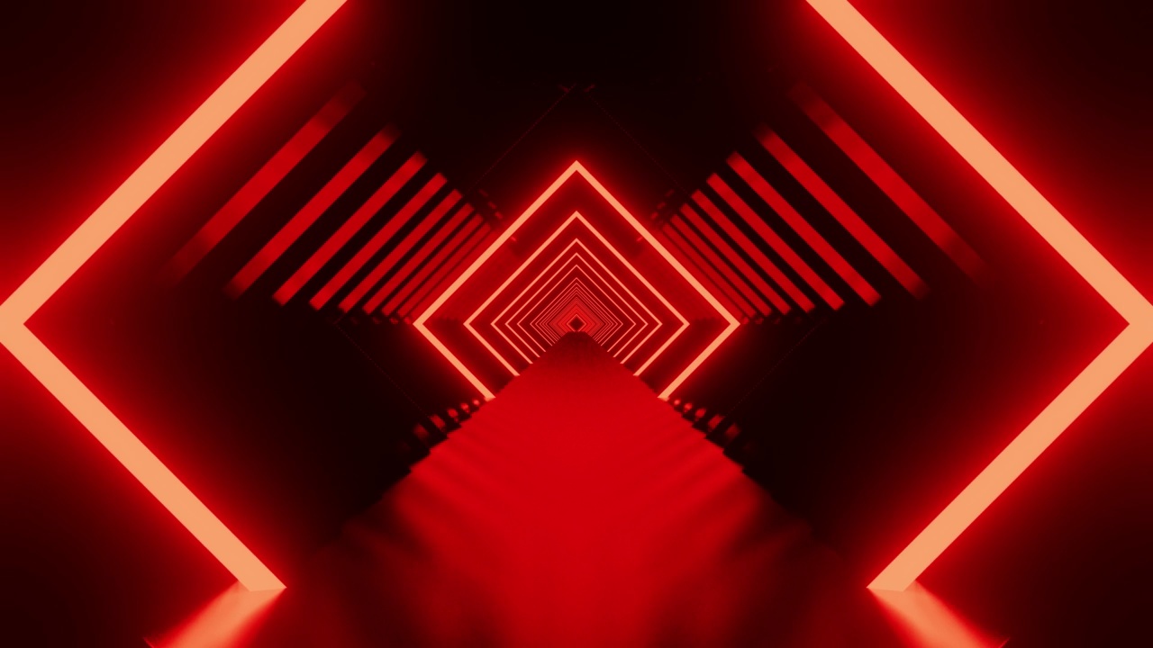 新的地狱红色菱形隧道背景VJ环视频素材