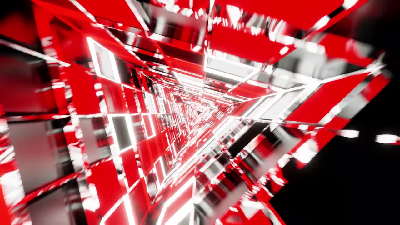 红色和黑色旋转三角形背景VJ循环视频素材