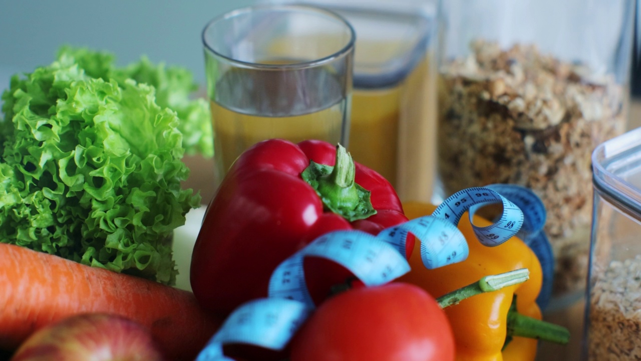 蔬菜饮食营养与药物概念。营养学家提供健康的蔬菜饮食。视频素材