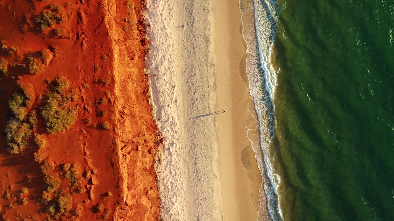鸟瞰图的瓶子湾鲨鱼湾-无人机4K视频下载