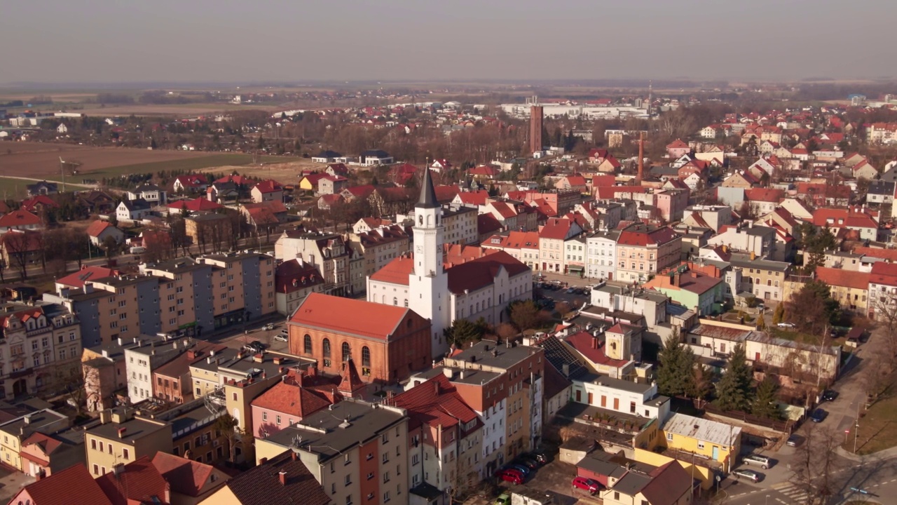 小型欧洲城市鸟瞰图视频素材