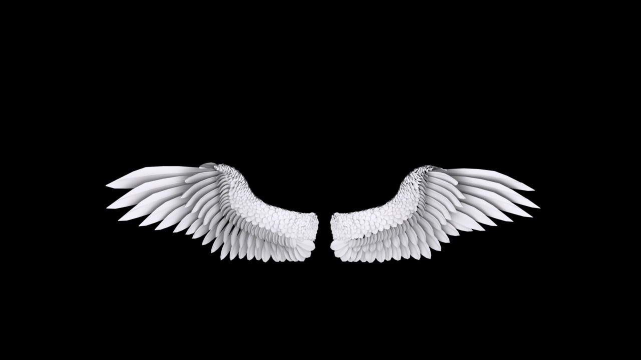 天使翅膀动画循环4K股票视频视频下载