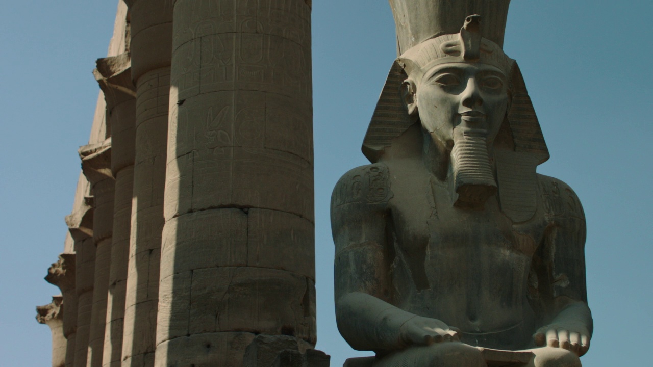 埃及法老雕像。视频下载