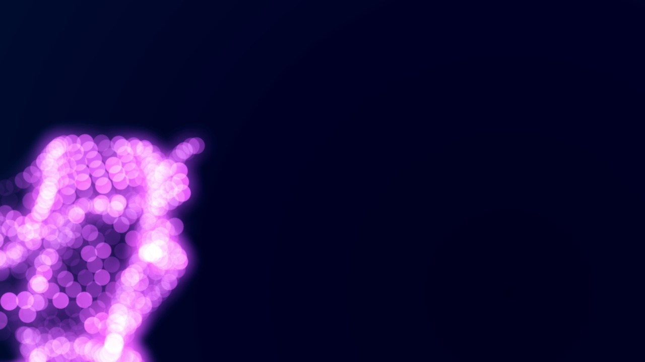 紫色光束散景舞在循环现代软和闪亮的动画背景-贺卡风格发光的圆形散景与复制空间可循环的背景库存视频视频素材