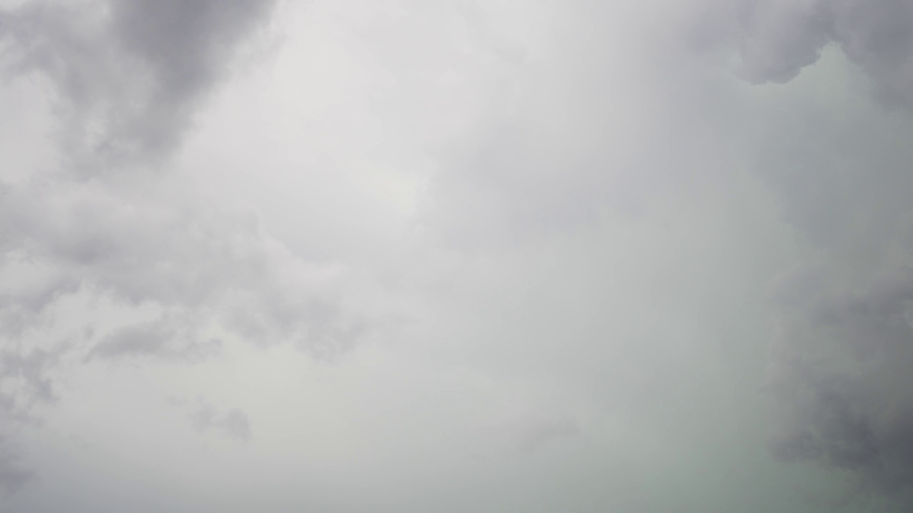 灰色慢云4k。大气天气，雷电和夏季风暴视频素材