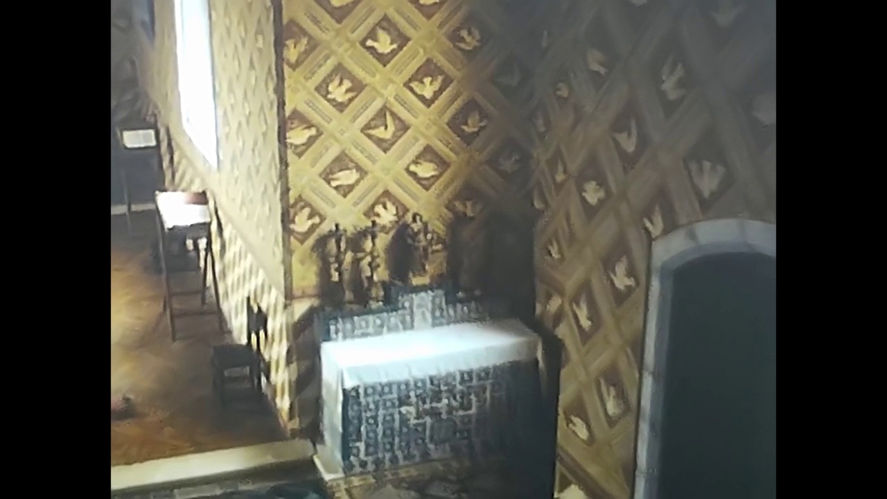 70年代历史城堡的室内家具视频素材