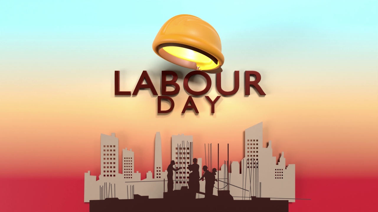 5月1日国际劳动节劳动节致辞4K分辨率的工人插图海报视频下载