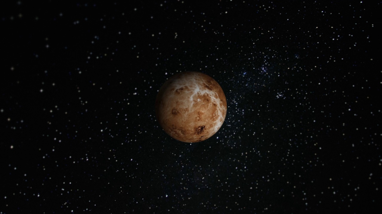 金星在深空中缓慢地旋转视频素材