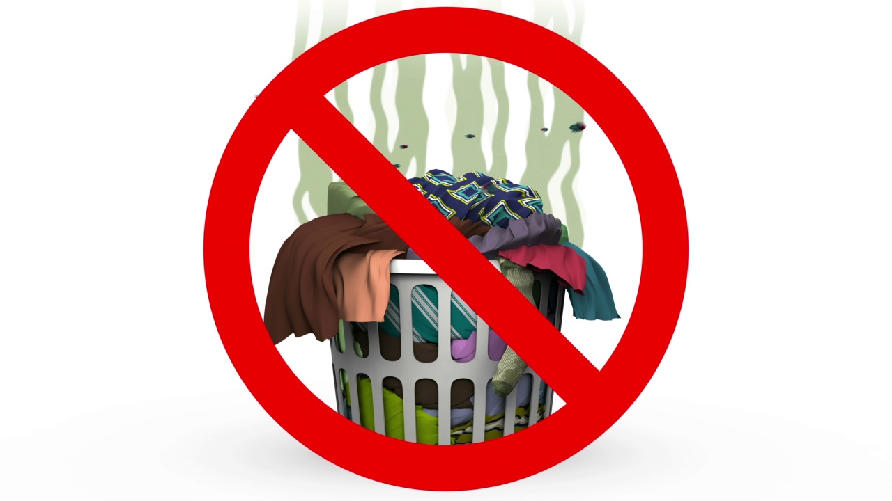 禁止放置洗衣篮。动画风格的3D动画。视频下载