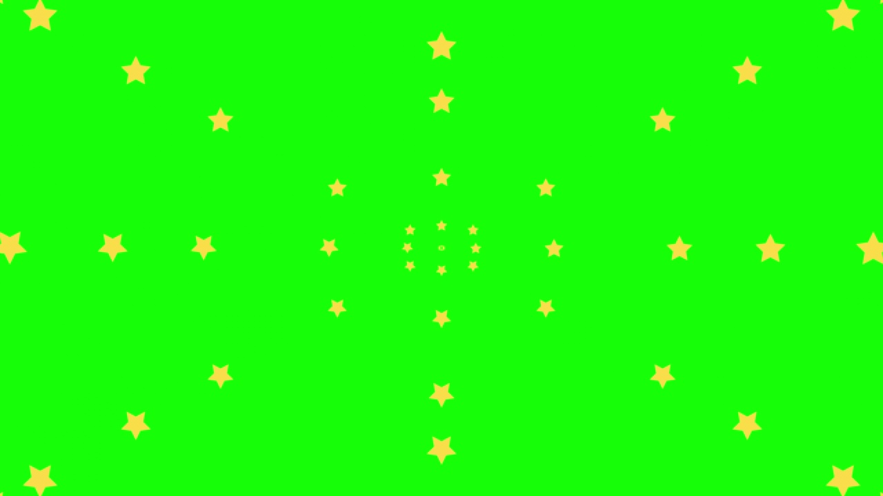 简单和可爱的星星运动图形绿色背景视频素材