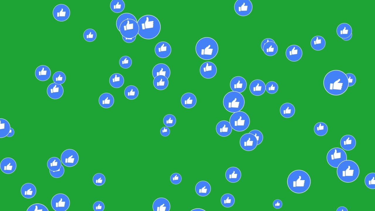 社交媒体喜欢爱的图标垂直动画视频。在绿色屏幕上。视频下载