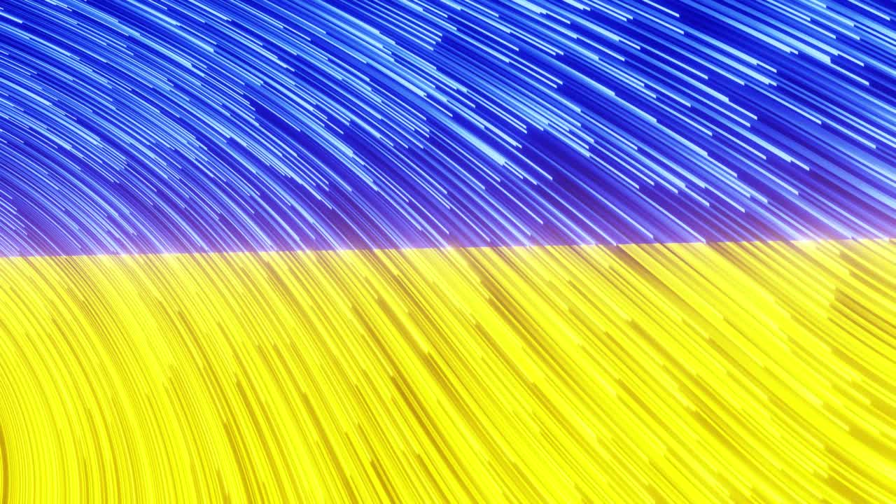 乌克兰霓虹彩旗背景视频素材