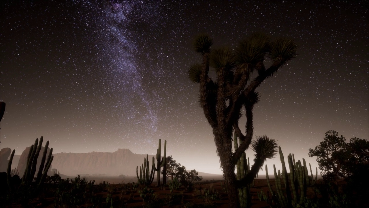 死亡谷国家公园沙漠的超光速摄影，银河星空下的月光视频素材