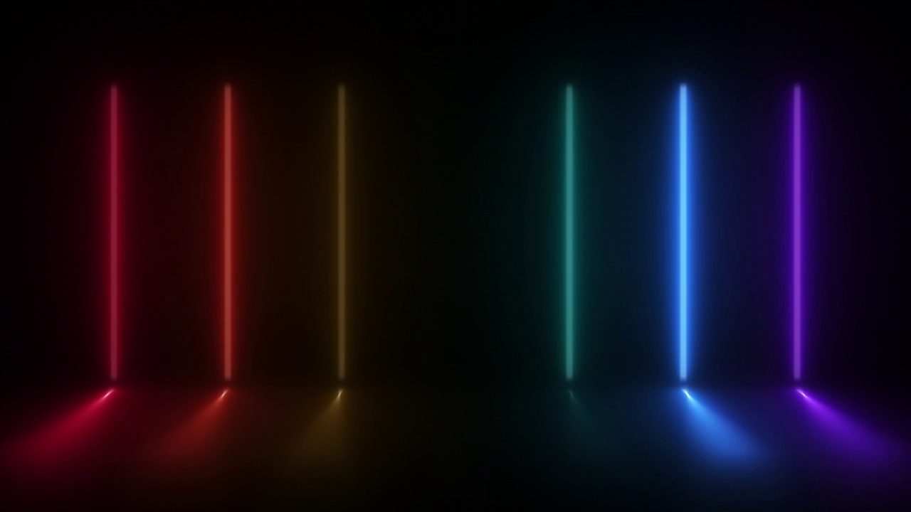 概念抽象霓虹灯六灯动画视频下载