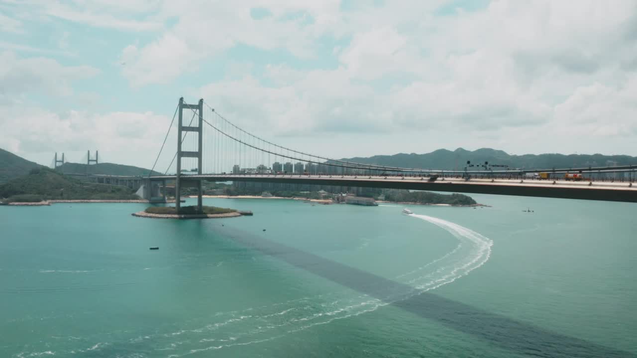 悬索桥及青马桥视频素材