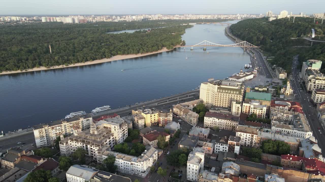 从上面看基辅。乌克兰。鸟瞰图视频素材