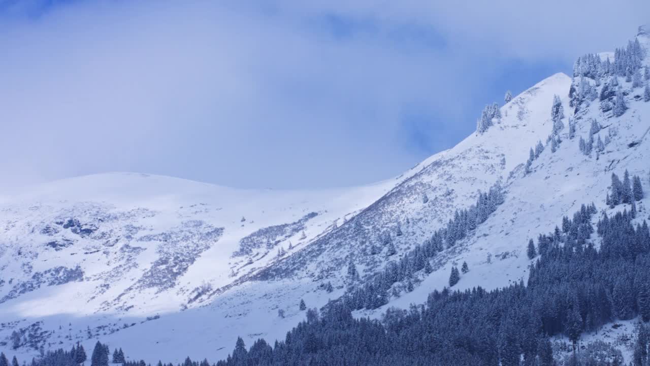 冬天的奥地利阿尔卑斯山脉视频素材