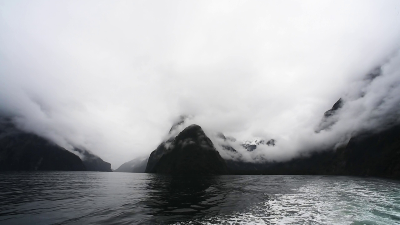 新西兰风景全景，湖泊和雪山视频素材