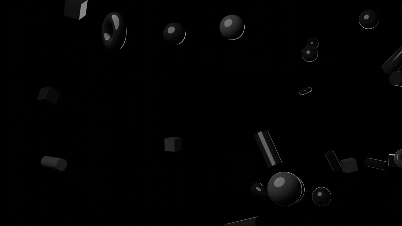 黑色背景上的黑色几何物体。视频素材