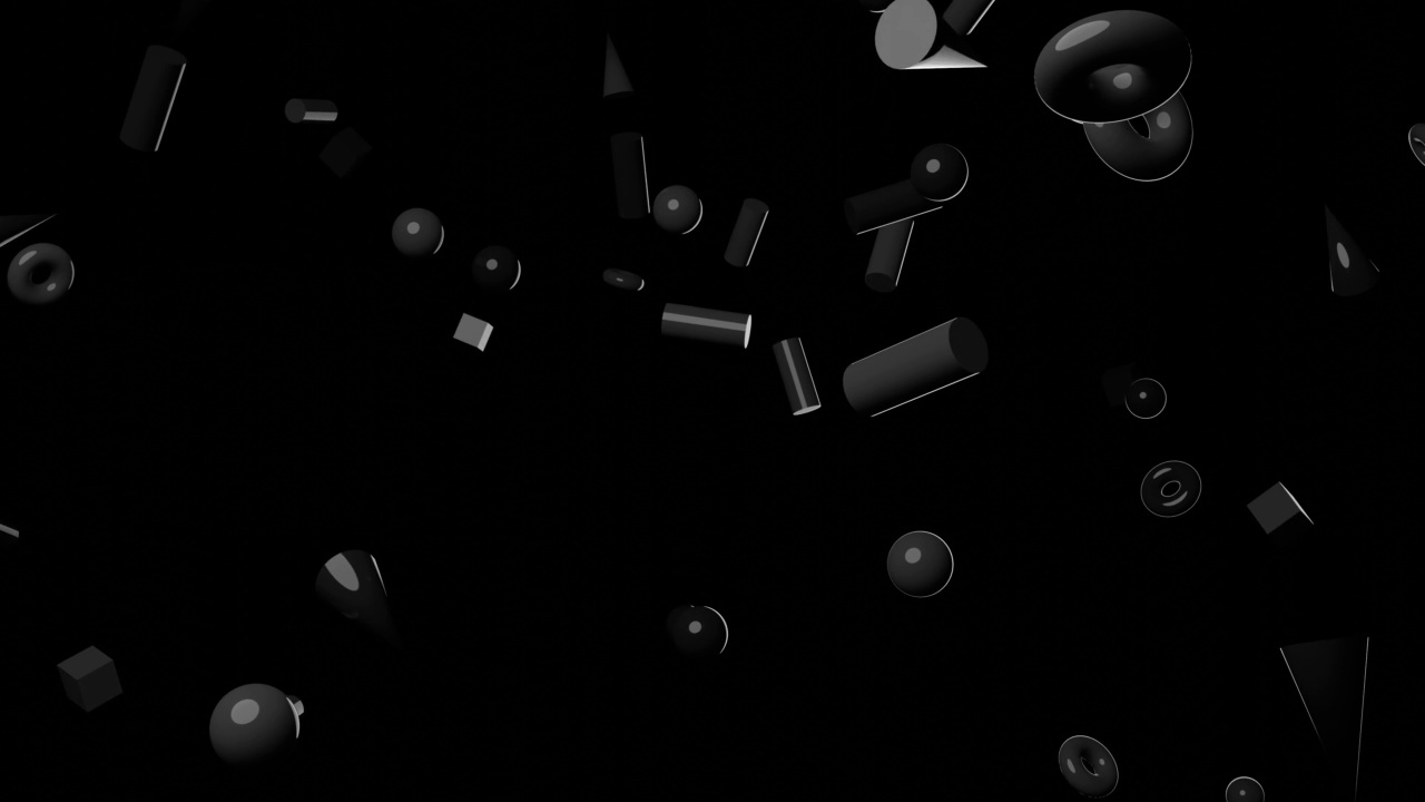 黑色背景上的黑色几何物体。视频素材