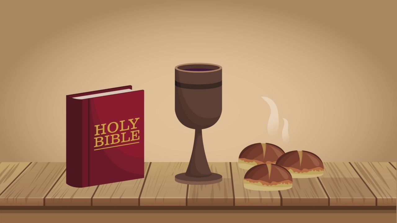 神圣的圣经与圣杯的动画视频素材
