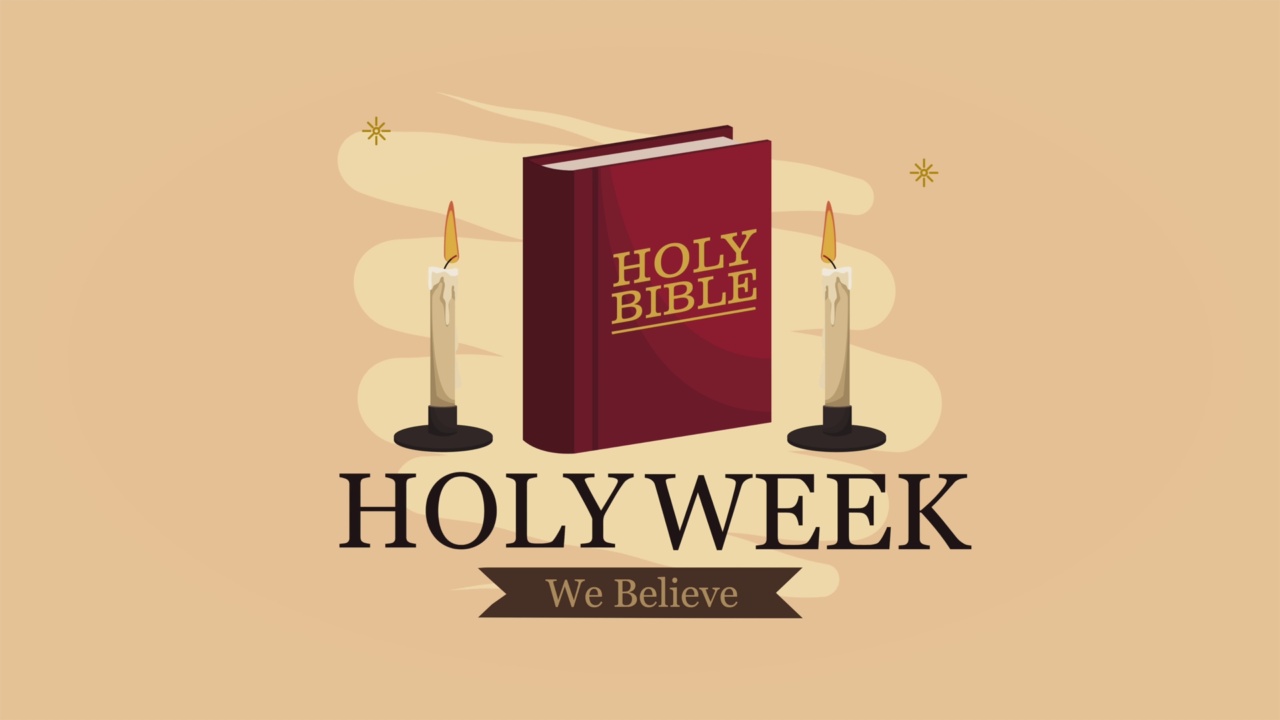 圣周刻字动画与圣经视频素材