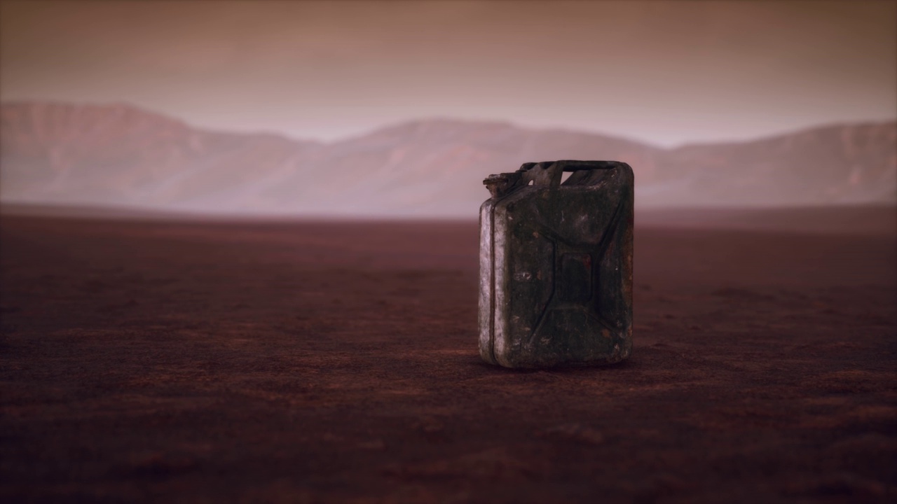 沙漠里生锈的旧燃料罐视频下载