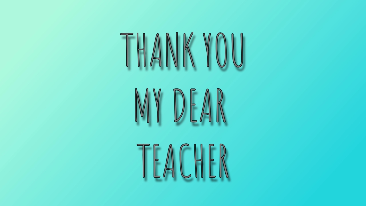 谢谢你我亲爱的老师3D文字孤立在蓝色背景。动画为伟大的老师。视频下载