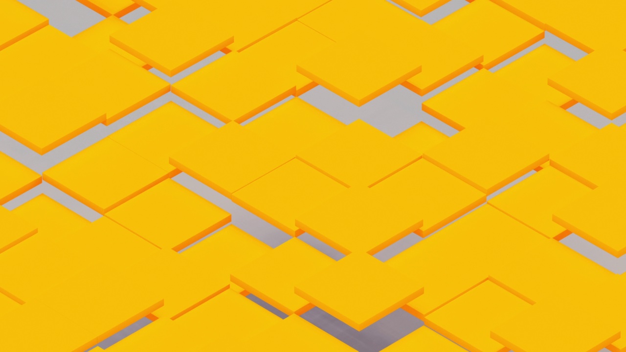 黄色瓷砖，正方形或建筑块在微妙的自然运动无缝循环视频下载