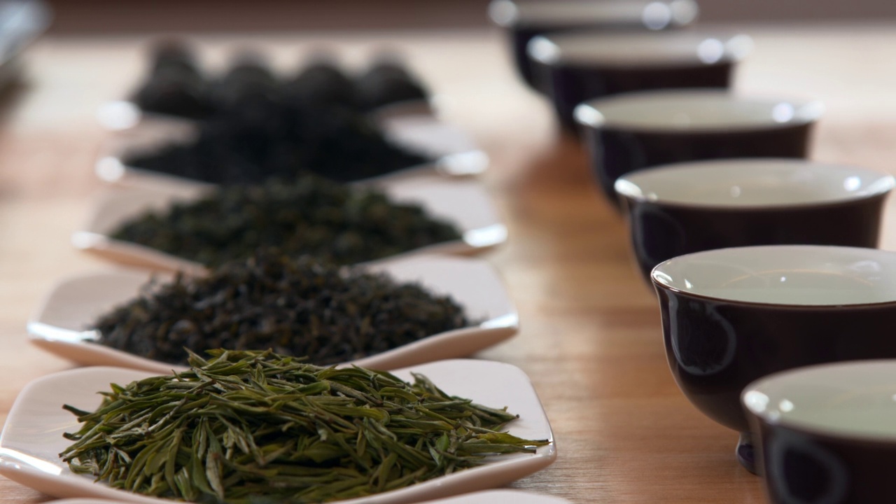 按发酵程度分类的茶叶/韩国庆尚南道河东郡视频素材