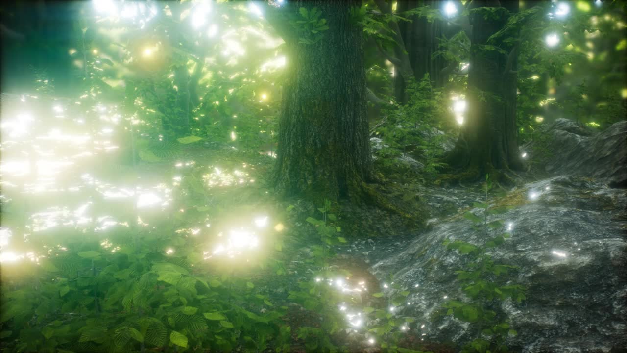 萤火虫在森林里飞视频素材