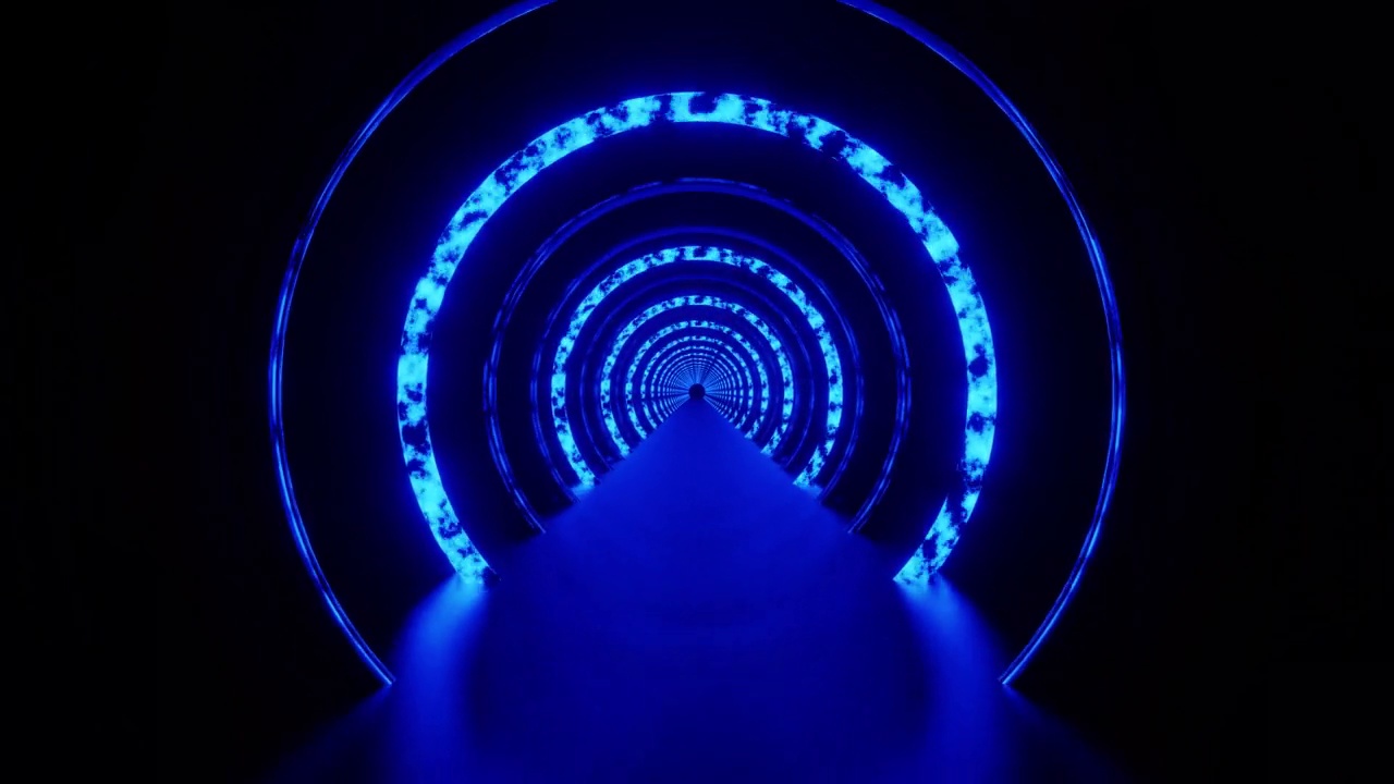 蓝色斑点环隧道背景VJ循环视频素材