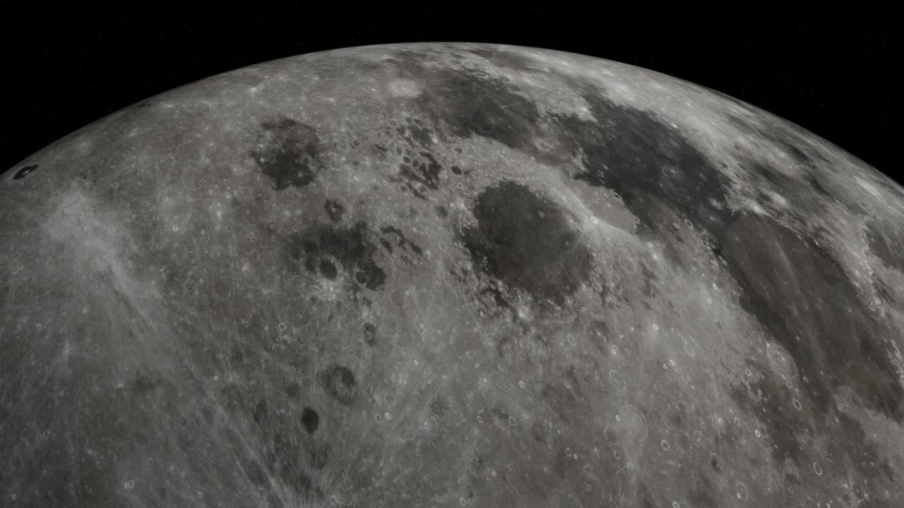 月球塌陷，表面收缩和破裂视频下载