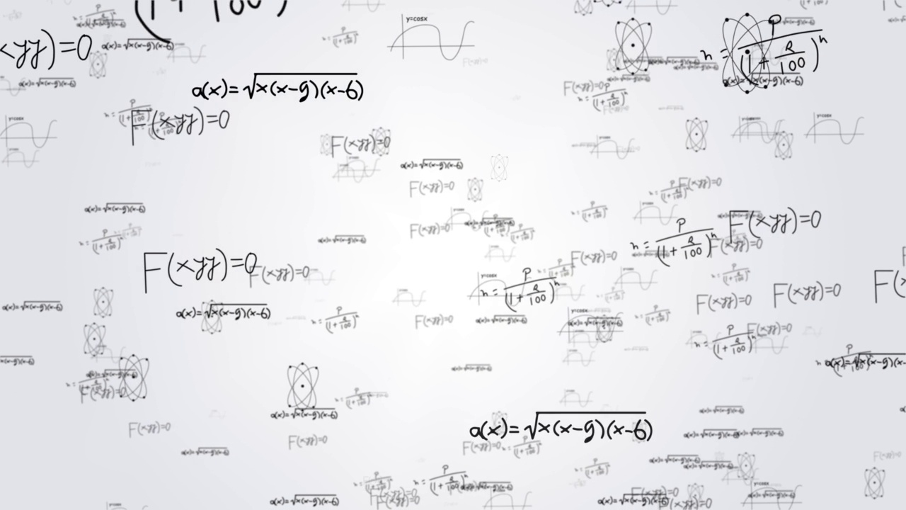 数学公式和数字符号抽象创意数字4K循环背景。视频素材