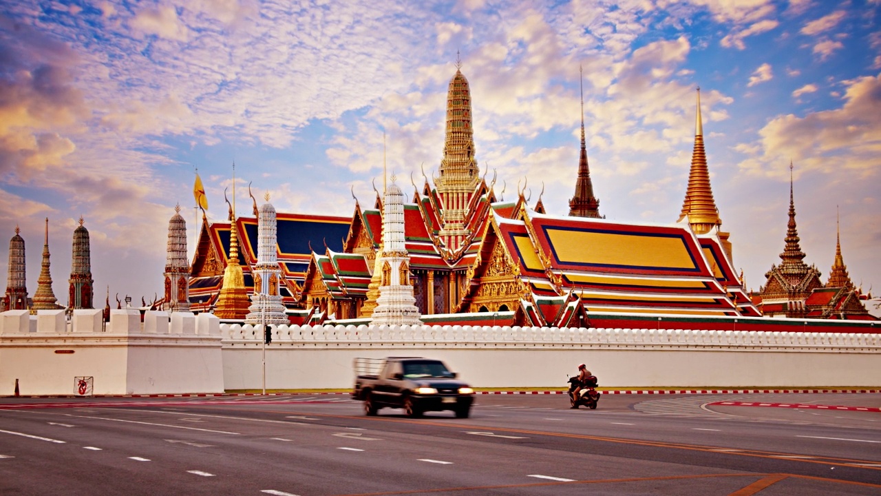 宏伟的宫殿。曼谷视频下载