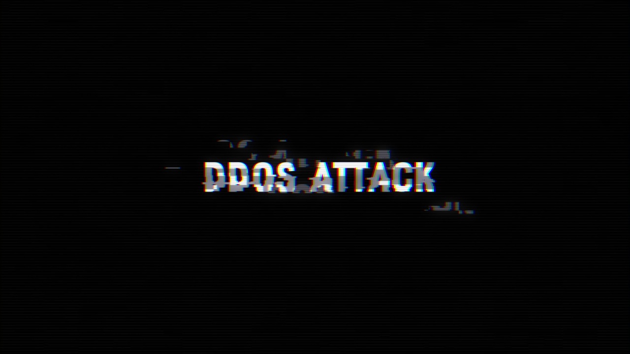 DDOS攻击的信息。带有噪声故障效应的警告信息。视频素材