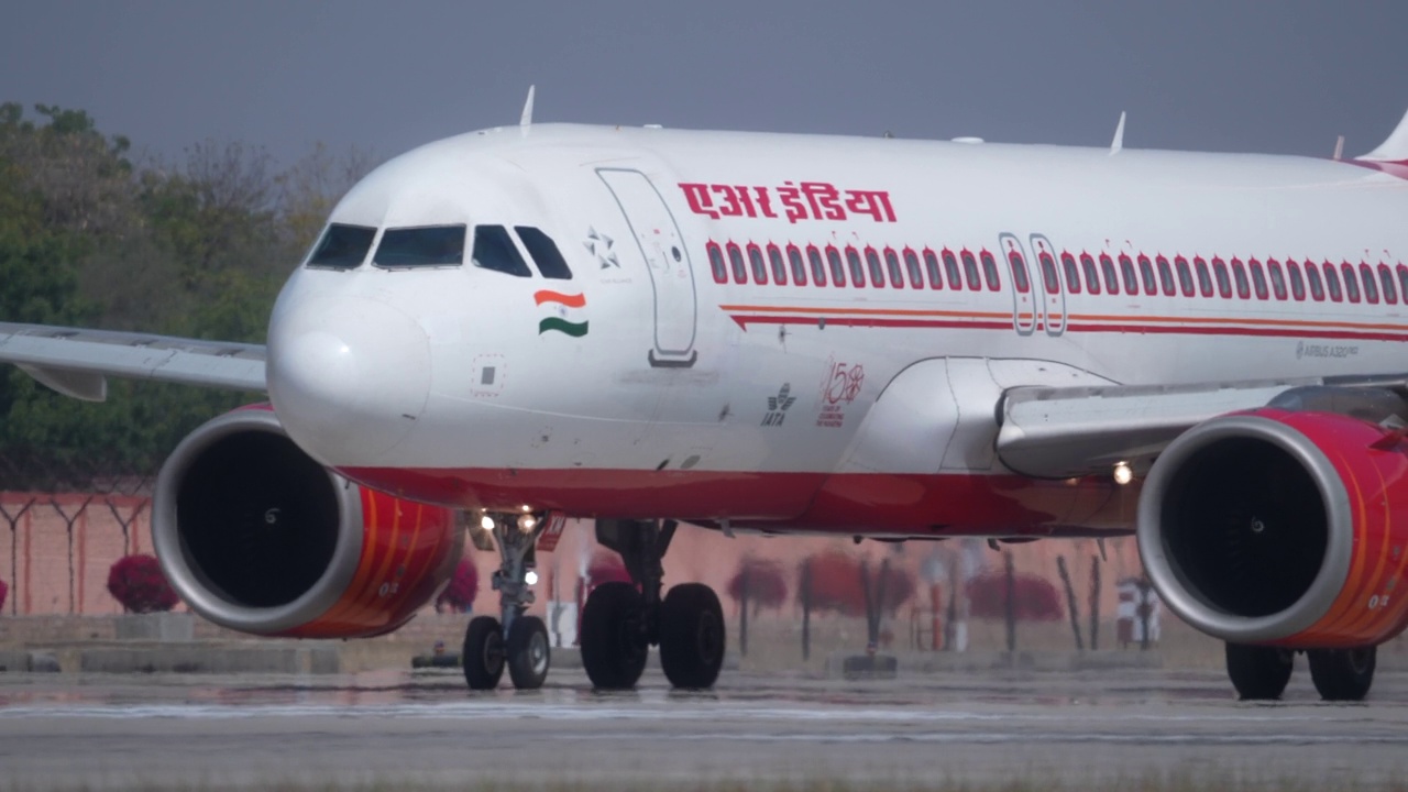 印度航空公司空客A320NEO视频素材