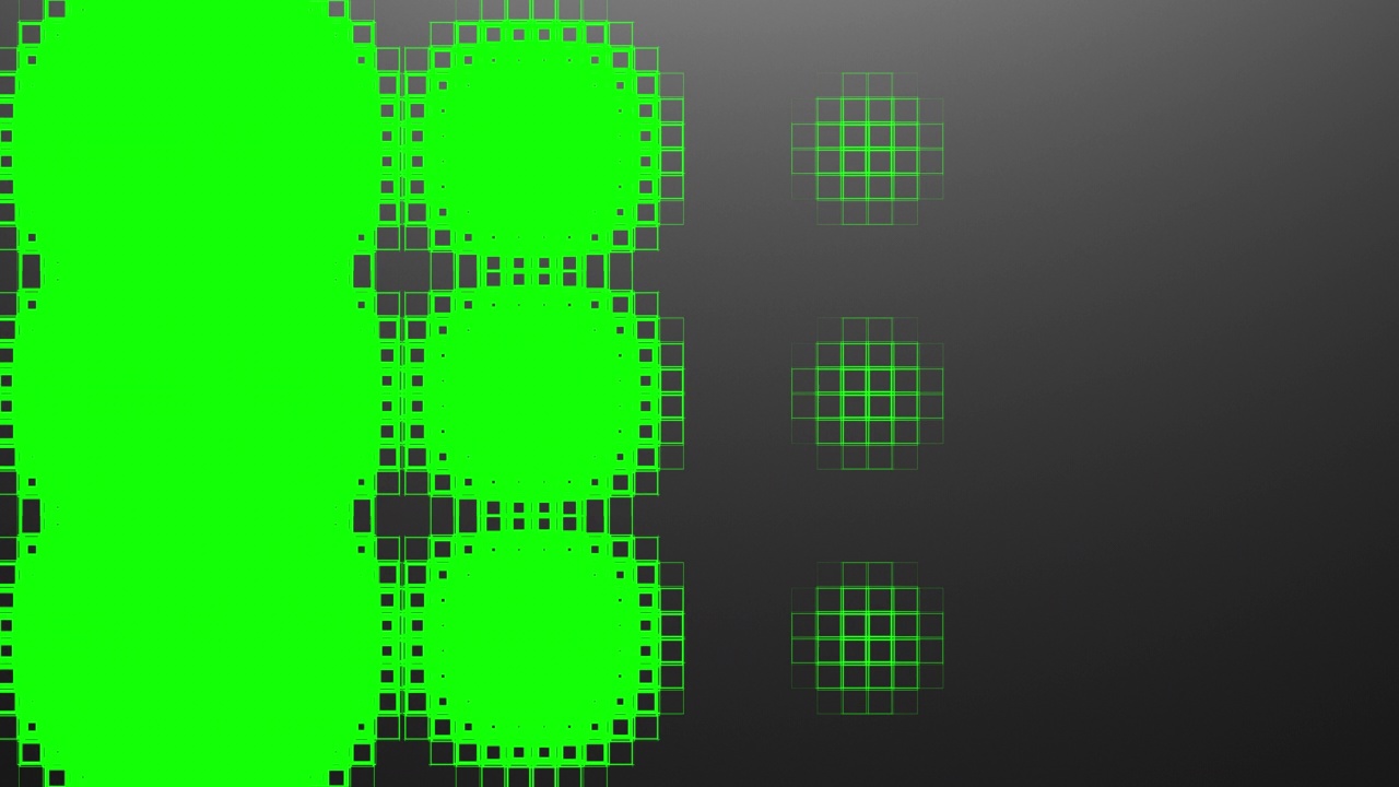 绿色屏幕上像素化的洞视频素材