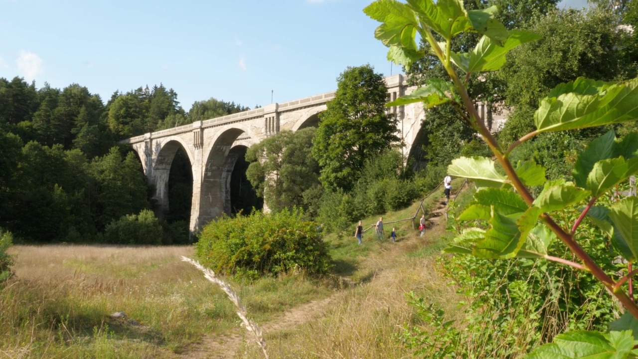 斯坦奇奇是波兰著名的石料混凝土铁路桥视频下载