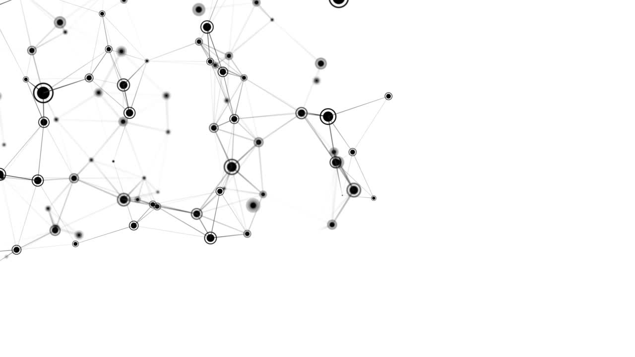 抽象的几何背景与连接点和线。摘要白色数字背景。网络的概念。大数据有复杂的化合物。3 d渲染。视频下载