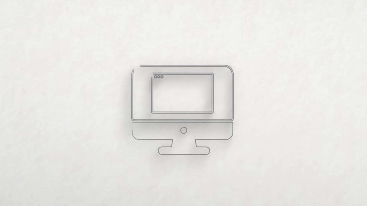计算机屏幕与浏览器窗口图标具有彩色绘图效果。涂鸦动画。4 k视频下载