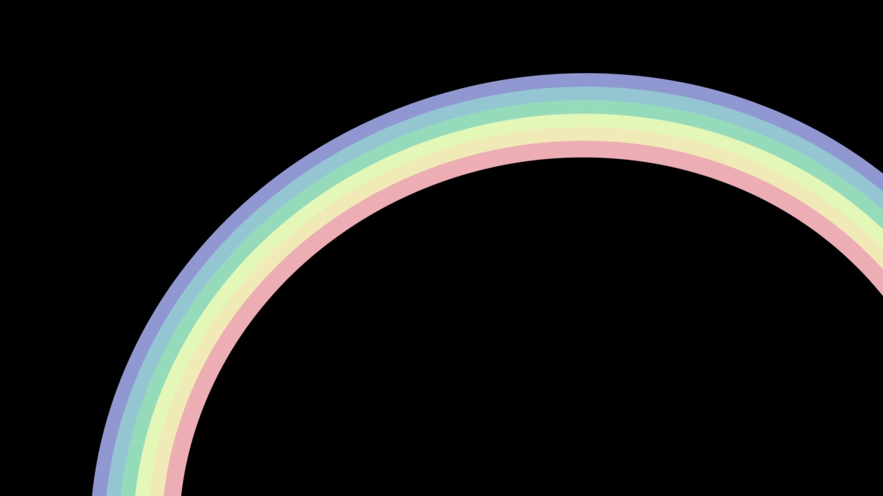 简单可爱的黑色背景彩虹动画视频素材