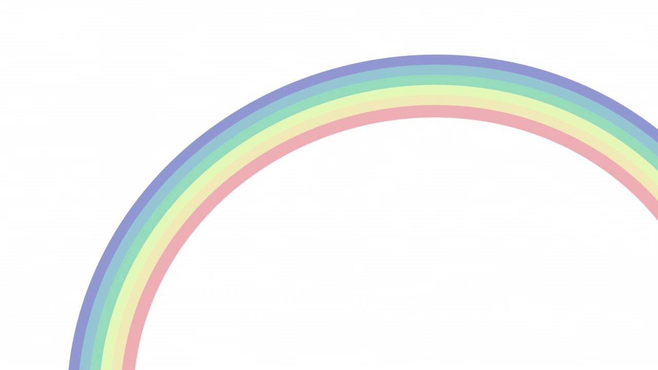 简单可爱的白色背景彩虹动画视频素材