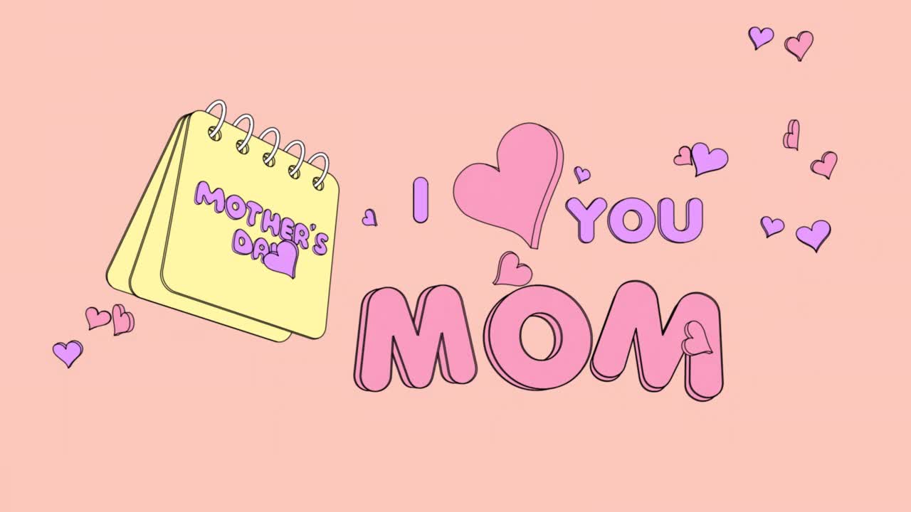 母亲节快乐卡通动画循环视频下载