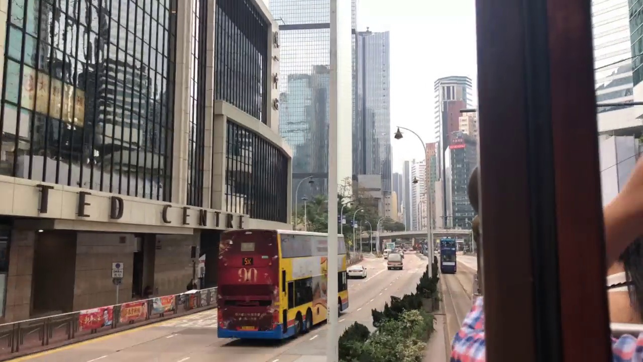 在缆车上拍摄的香港市中心的延时照片视频下载