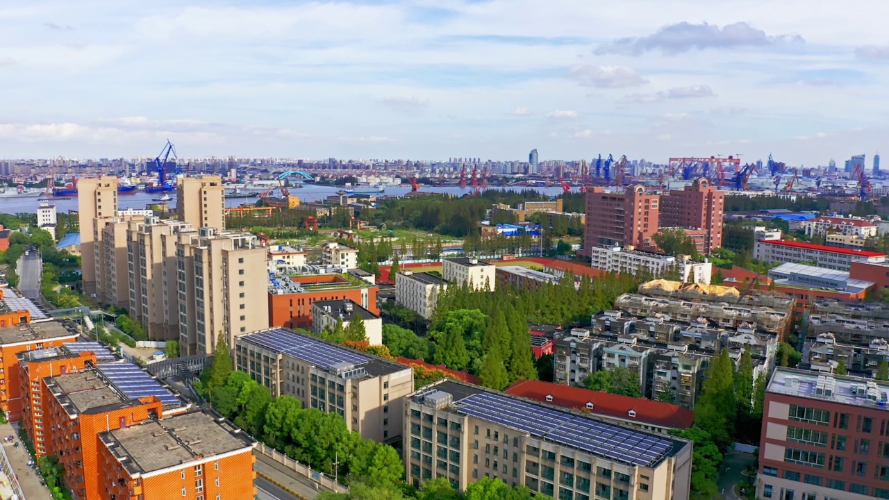 鸟瞰上海科技大学，中国视频下载
